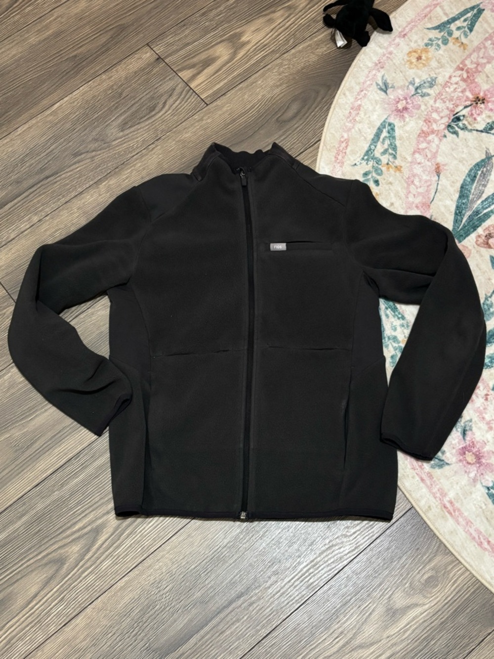 Figs Deep Charcoal On Shift Fleece Jacket Small